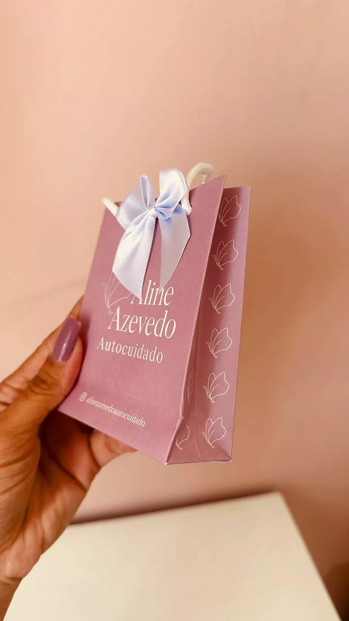 Sacola personalizada Aline Azevedo detalhe